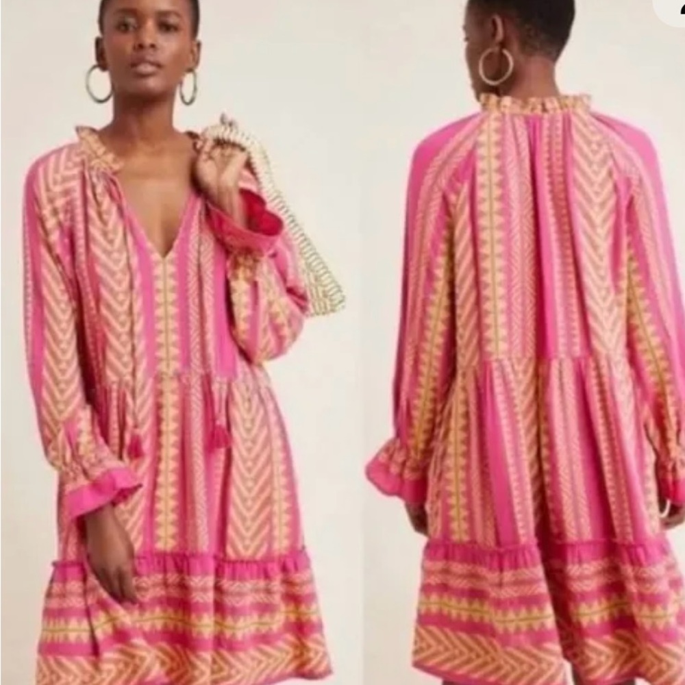 Maeve Pink and Yellow Patterned Dress